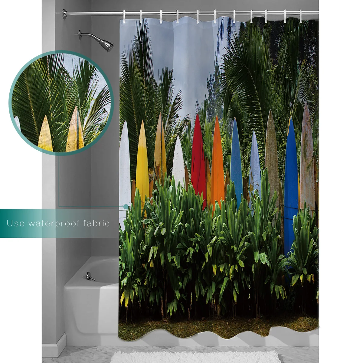 Цветная летняя занавеска для пляжного душа водонепроницаемая ванной из