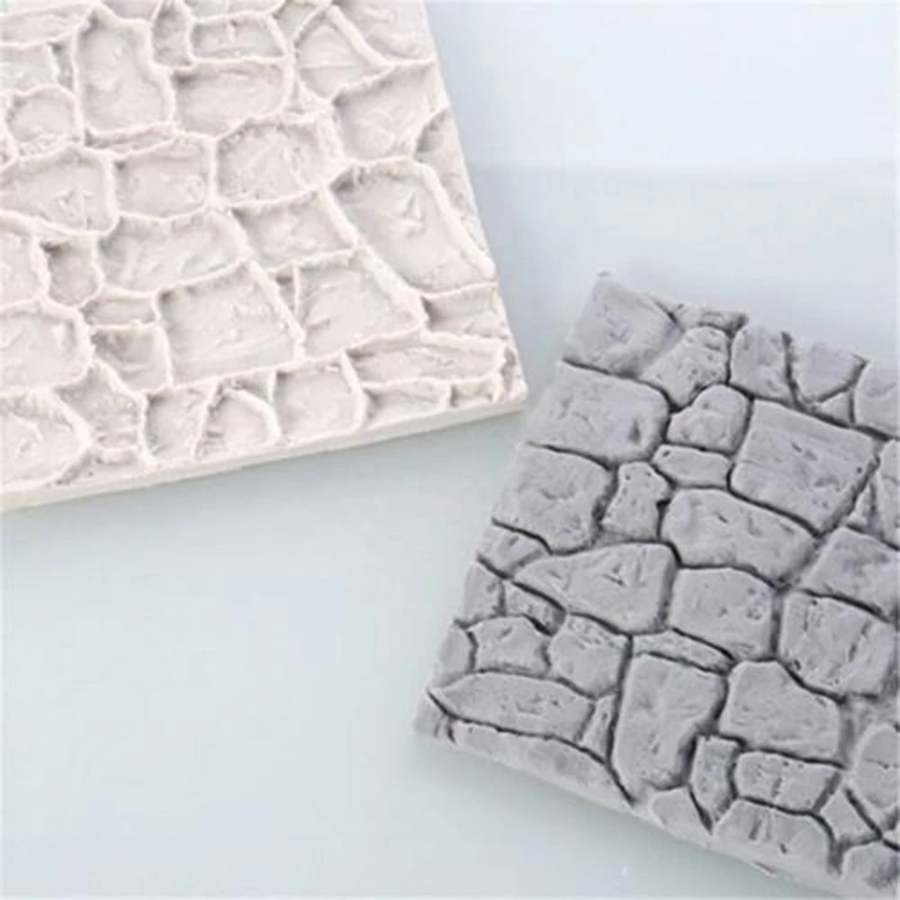 Новый Cobble Stone Wall Line форма зерна силикон печать текстура коврик из сахара