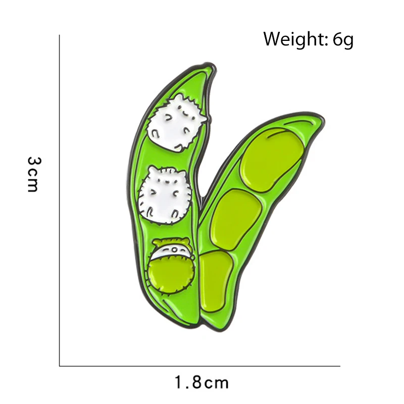 С рисунком в виде милого героя аниме версия горох брошь из сплава милая эмали