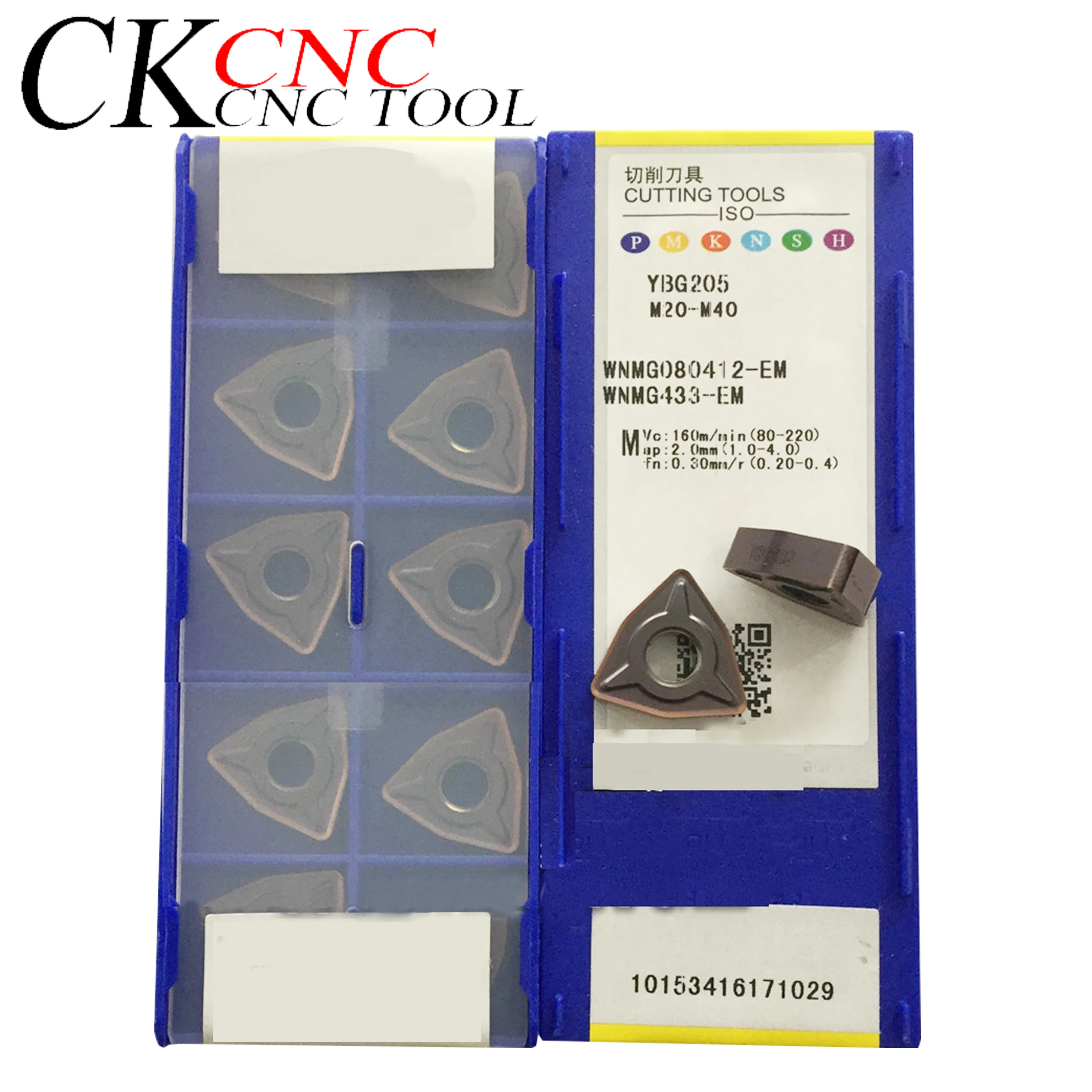 

10pcs WNMG080412-EM YBG205 CNC lathe outer round peach-shaped CNC car blade finishing stainless steel special