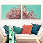 Современный минимализм, японское растение, ветка цветущей вишни, холст, живопись, постер, настенное искусство для спальни, гостиной, украшение для дома