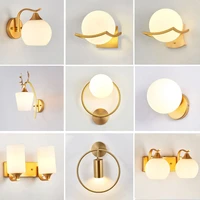 decorative modern wall lamp with glass shade bedside bedroom loft design up down iron led wall lights gold for home mirror e27