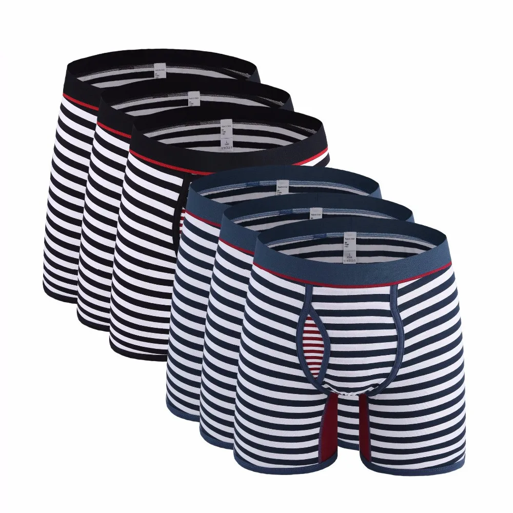 6 шт./лот Новинка мужские трусы боксеры модные хлопковые сексуальное длинное для