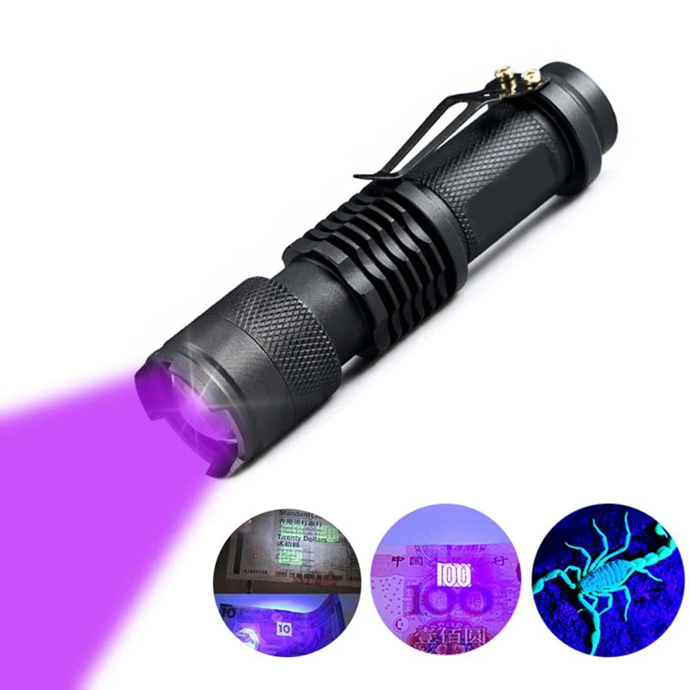 Светодиодный УФ фонарик светильник 365nm 395nm черный в виде скорпиона UV детектор