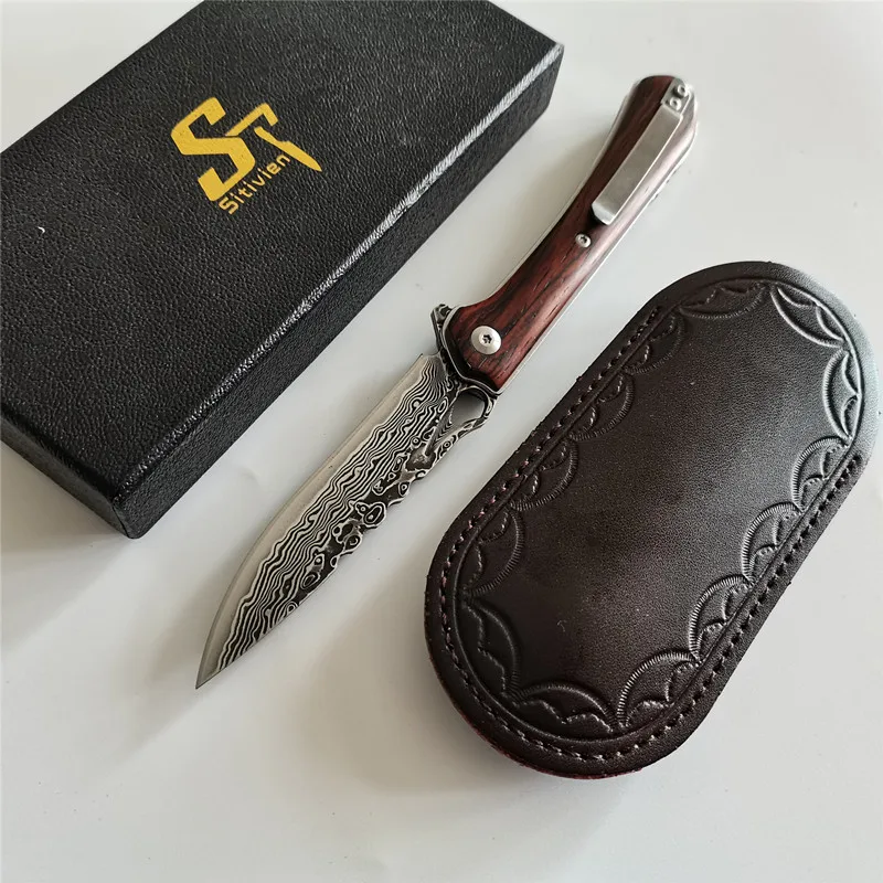 Складной нож Eafengrow sitive ST222 VG10 карманный тактический подарок из Дамасского лезвия