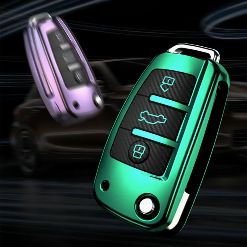 Чехол для автомобильного ключа из ТПУ и углеродного зерна защитный чехол Audi C6 A7 A8