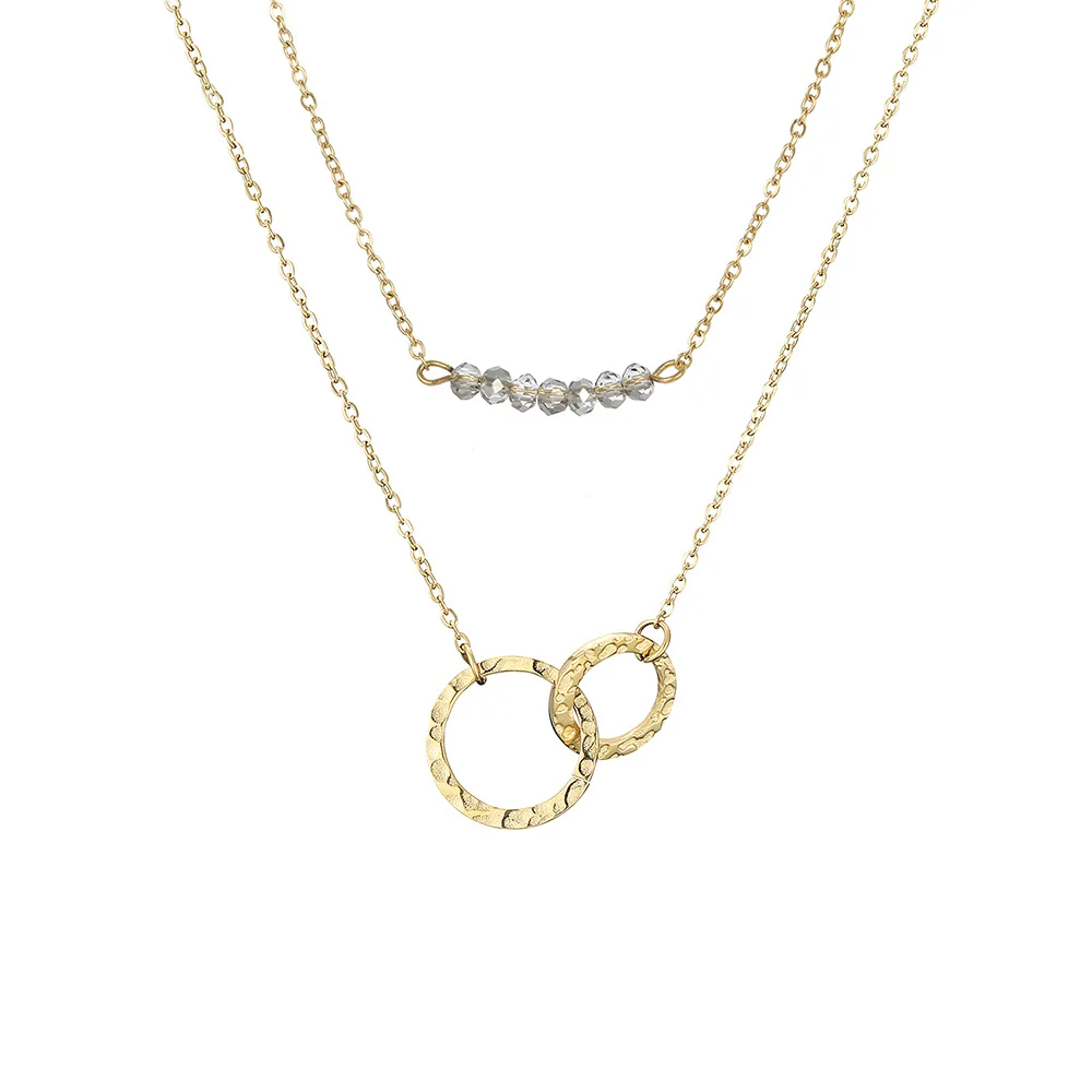 2 комплекта ожерелье с подвеской в виде кристаллов для женщин колье из