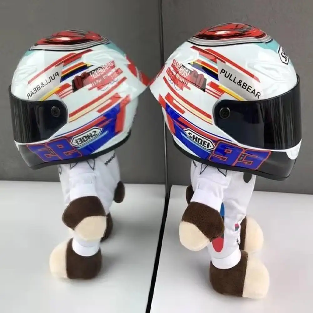 

Симпатичный мотоциклетный шлем, медведь, искусственная кукла для детей, для сна, мягкие детские игрушки для младенцев, подарок на день рожде...