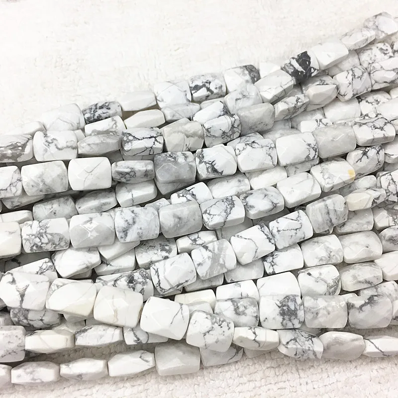 Hot Sale Faced By Hand Teardrop shape 8 X 11 mm Nature Howlite Square Beads 19-20cm/str For Jewelry Making Fashion Stone | Украшения и