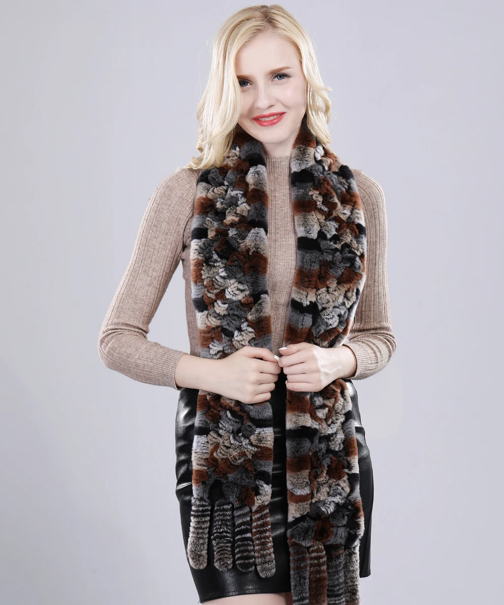 2022 длинный стильный женский зимний Стандартный шарф натуральный мягкий меховой