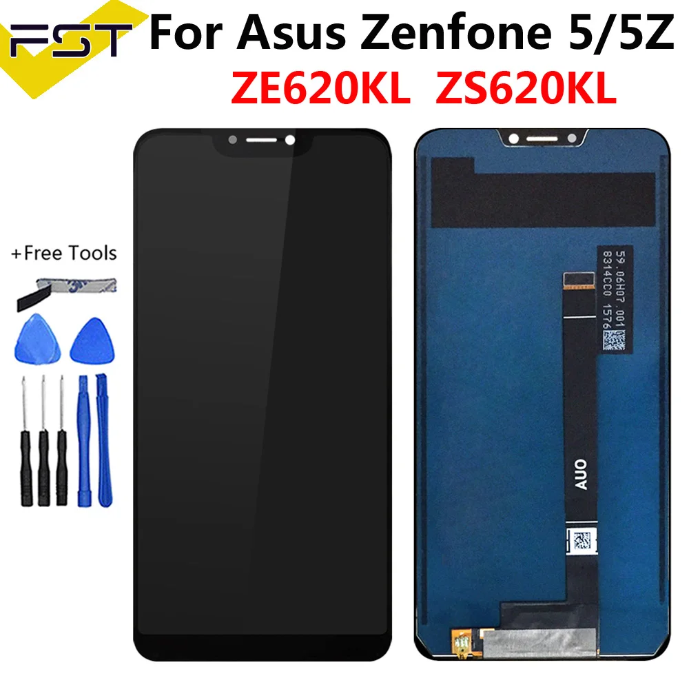 Original For 6.2&quot Asus Zenfone 5 2018 Gamme ZE620KL LCD Display Screen+Touch Panel Digitizer 5Z ZS620KL X00QD +Frame | Мобильные