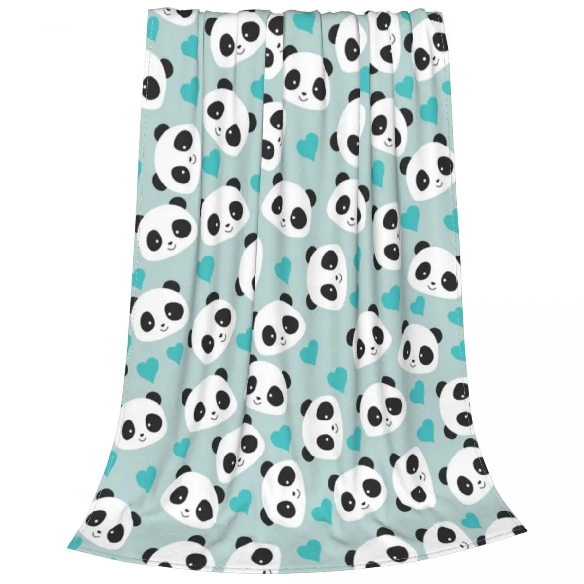 

Manta de terciopelo con diseño de Panda para el hogar, colcha supersuave multifunción para decoración de exteriores, animales de