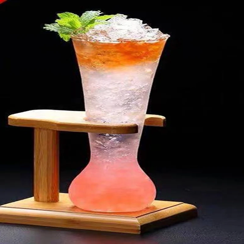 

Personalized Cocktail Cup with Bamboo Holder, Juice Cup, Pure Natural Bamboo Card Mouth Cup, Beverage Cup