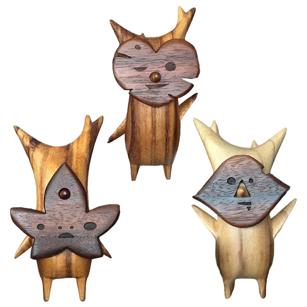

Wooden Table Ornament Home Office Bookshelf Decor Figurine Furnishings