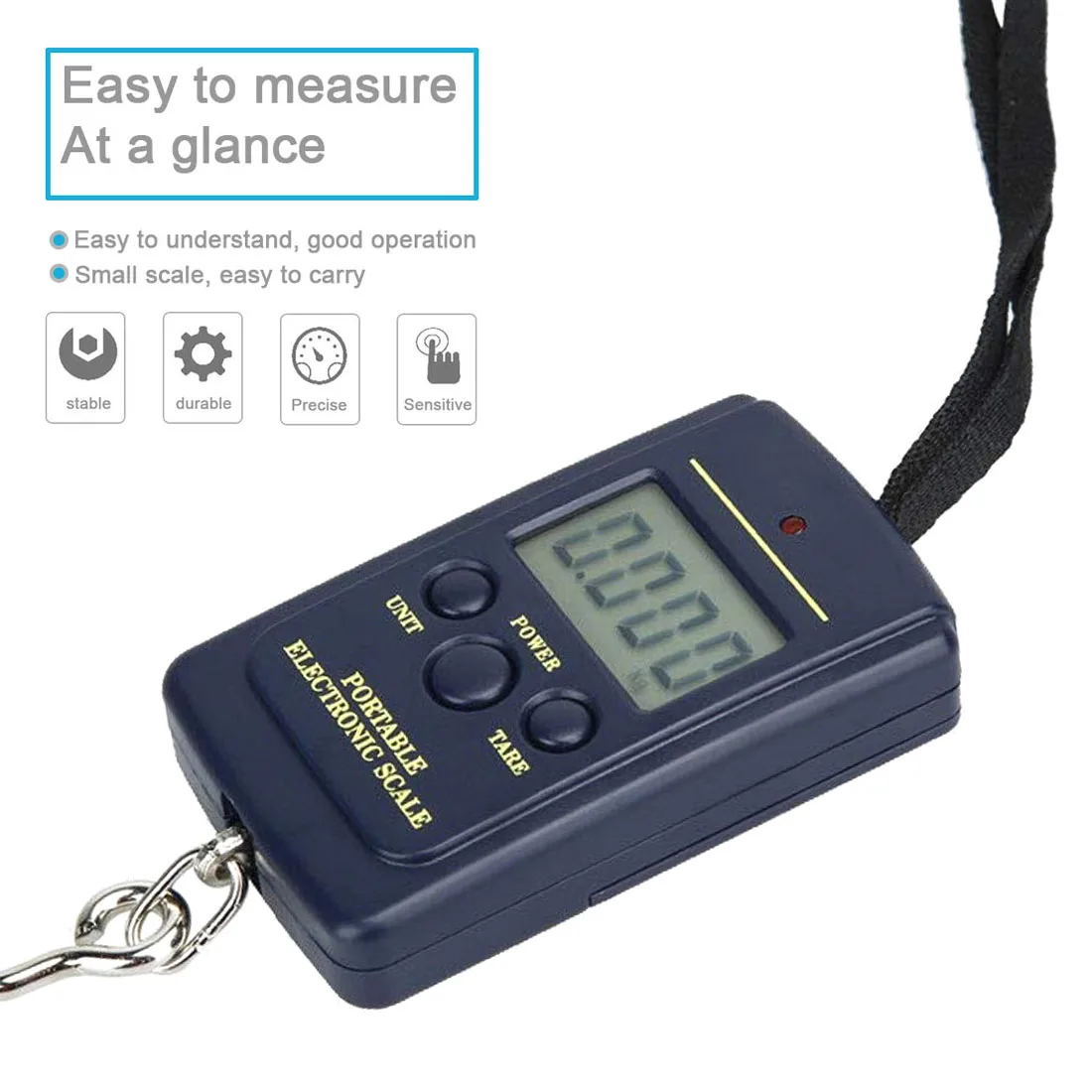 

Kitchen Weights Electronic Scale for Fishing Luggage Travel Weighting Steelyard Hanging Hook Digital Scale, Mini Tools 40kg x 10