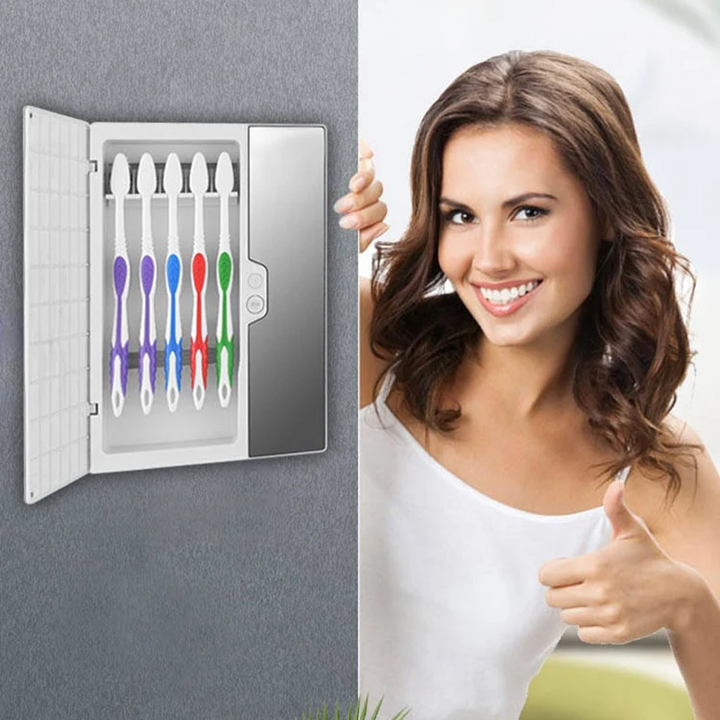 

ABVP Intelligent Automatic Uv Light Toothbrush Sterilizer Sanitizer Dust-Proof Toothbrush Holder Cleaner Wall Mount Rack Bathroo