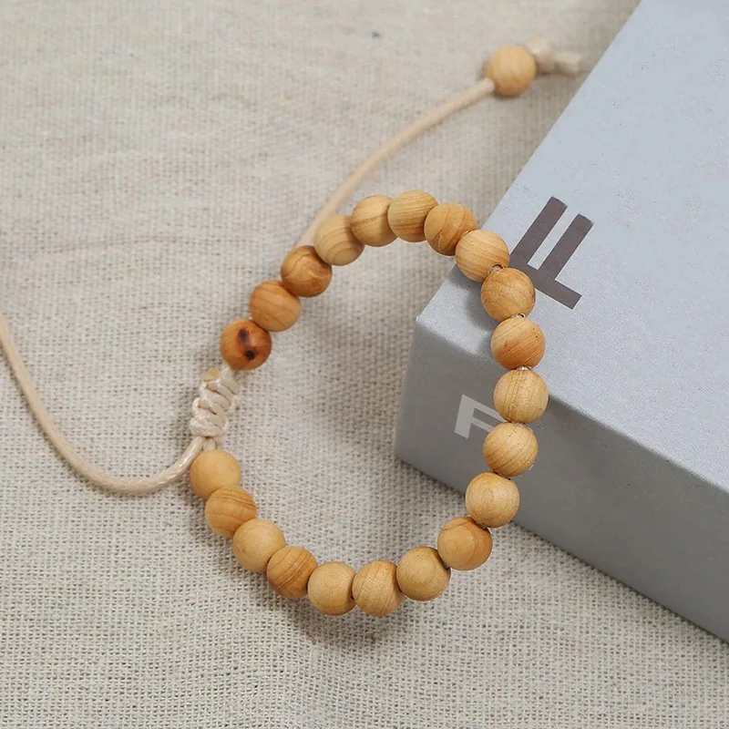 Новинка Подвеска из натурального дерева с бусинами Регулируемый веревочный