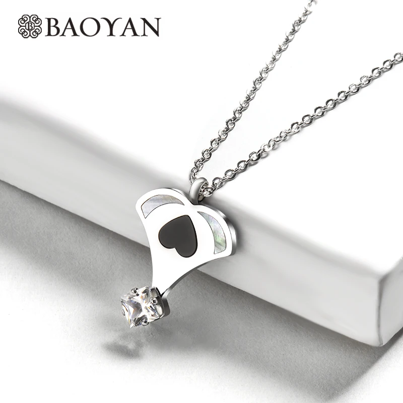 Ожерелье Baoyan из нержавеющей стали с большим кубическим цирконием для женщин |