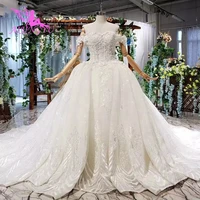 aijingyu shiny dresses bridal wear elegant contemporary real photo saudi weddinggown short wedding dress 2021