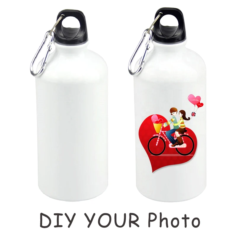 DIY фото печать 600 мл алюминиевые спортивные бутылки для воды Велоспорт Кемпинг