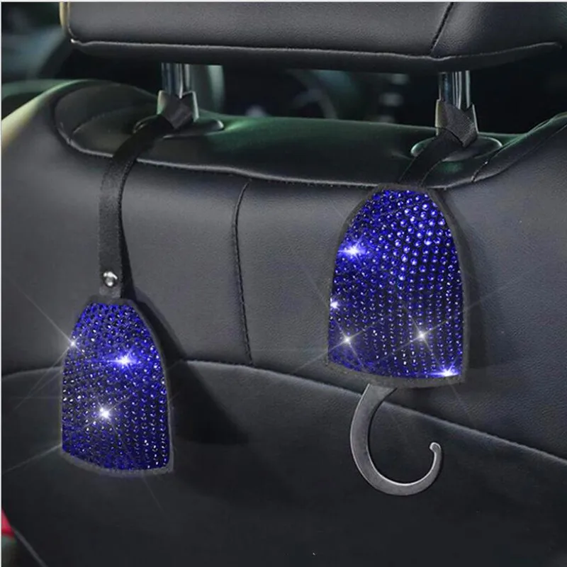 

Blue Hot Drilling Rhinestones Car Steering Wheel Cover Headrest Pillow Handbrake Cover Gear Shift Collars Car Interior Accessori