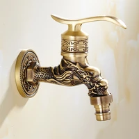 carved wall bottle tap bibcock zinc alloy retro tap decorative outdoor garden faucet washing machine mop tap