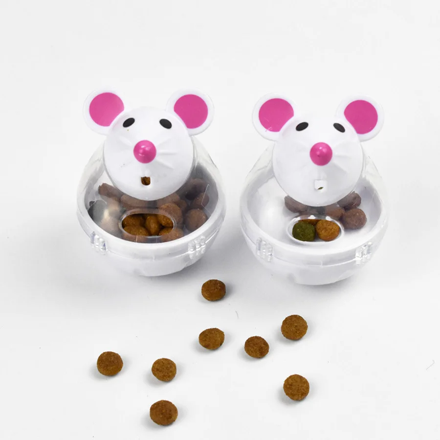 

Mouse Cat Toy Head Food Spiller Pet Food Spiller Tumbler Toy Mouse Toy for Cats Toys