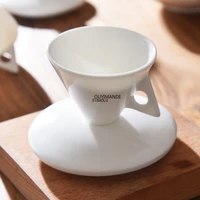 special creative coffee cup and saucer sets 2pcs set couples bone china ceramic cup shaped white cup with spoon tea cup and dish