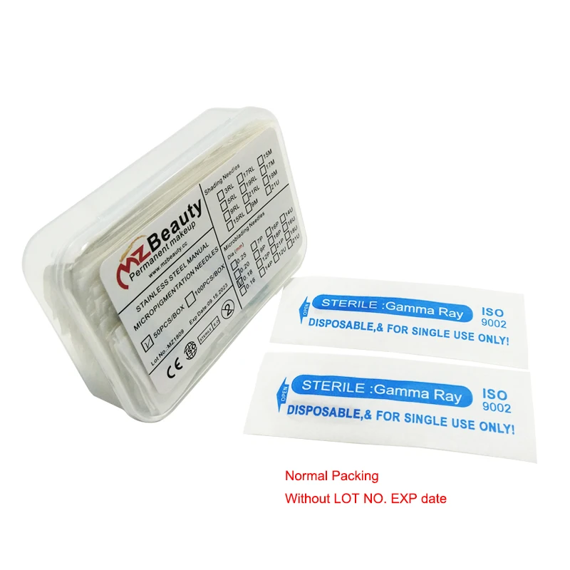 Normal Packing Срочная акция, микролезвие, 9 плоских игл для татуировки, очень тонкие, диаметр 0,18 мм, лезвия, микроблейдинг, лезвие иглы, татуировки, 50 шт - Габаритные размеры: Normal Packing