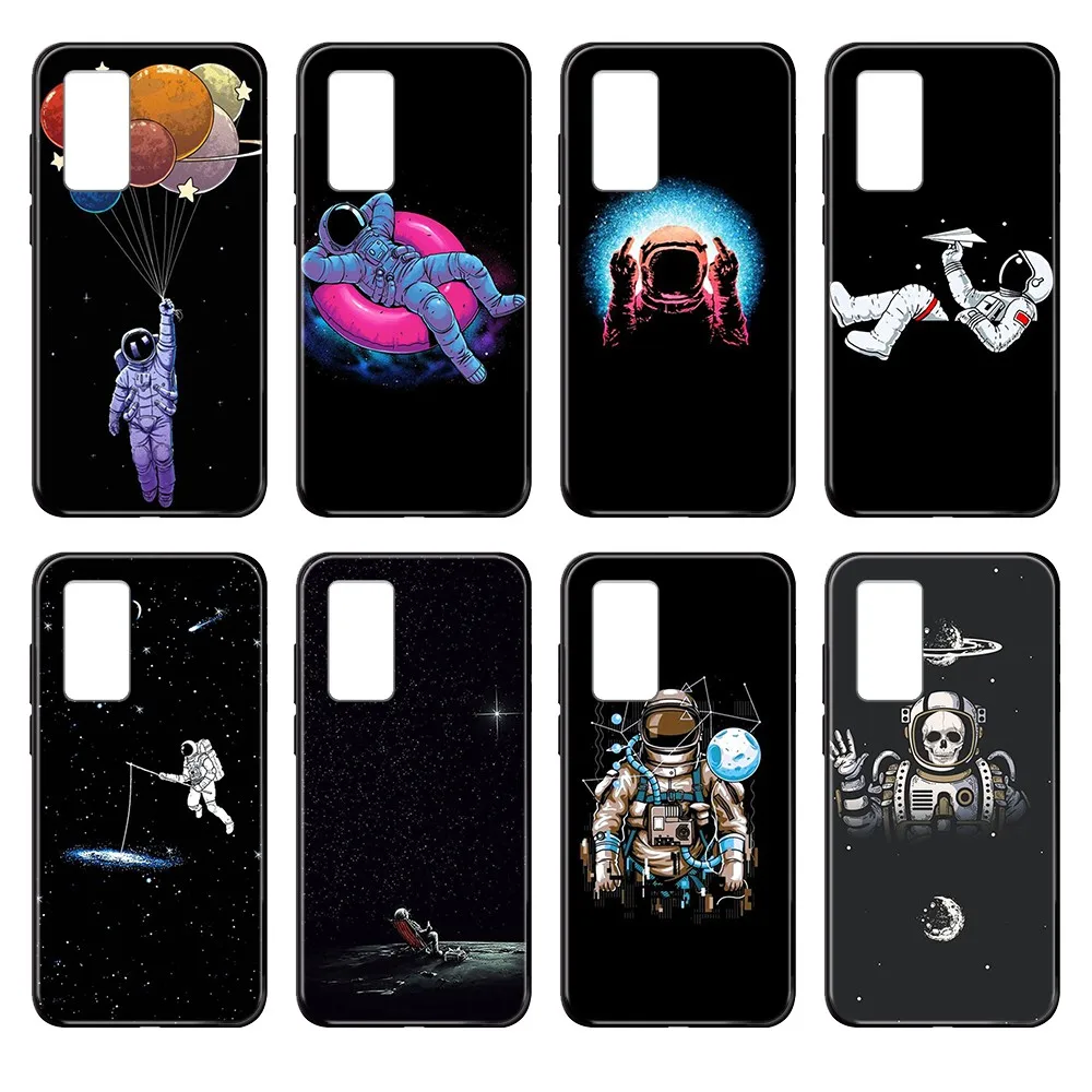Космический астронавт Вселенная черный чехол для телефона корпус Huawei nova P Y 2 3 6 7 8 9
