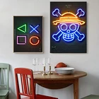 Аниме One Piece Хэллоуин Mi красный свет танец Холст Картина Restroomsign для домашнего декора Куадрос картина плакат в рамке