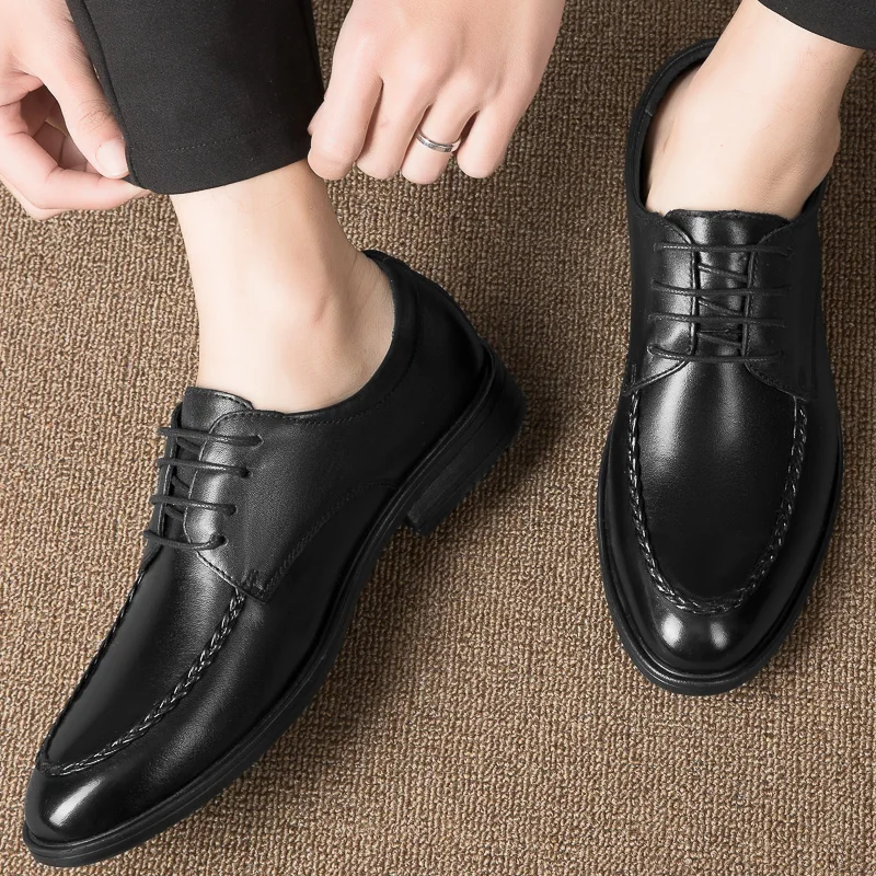 

Fashion Men Shoes lace up hollow Formal Dress Casual genuine Leather Shoes Business summer Designer Brogue Office Shoes men
