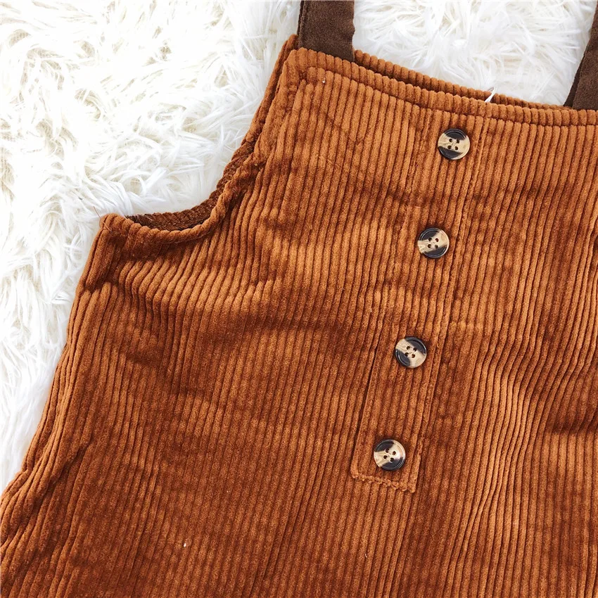 2019 Autumn Winter Toddler Girls Strap Dresse Corduroy Cotton Ruffles Princess Baby Kids Suspeders Dresses Thicken Dress | Детская