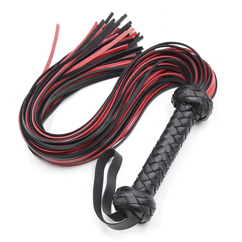 New PU Leather Whip Flogger Handle Spanking Paddle Knout Flirt BDSM Adult Game Erotic Sex Toys for Women Couples-40