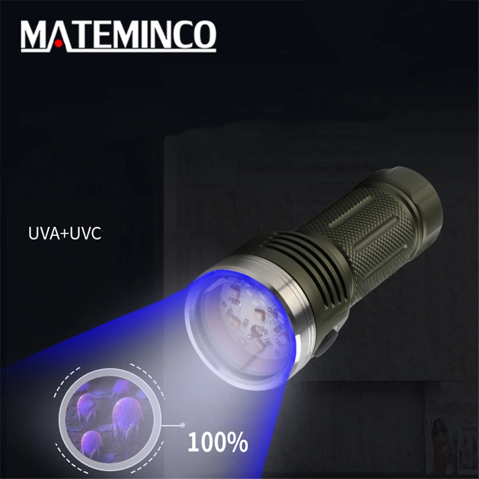 УФ-стерилизатор Mateminco MT07 UVC 26650 нм со светодиодный подсветильник кой и USB-зарядкой |
