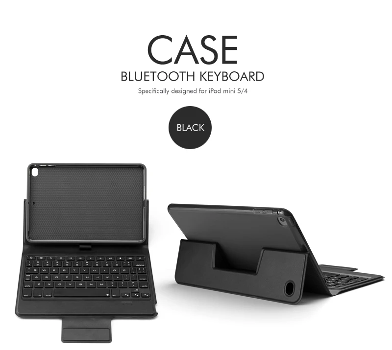 [Новинка] 4,0 Беспроводная bluetooth-клавиатура для iPad mini 4/5, кожаный чехол Премиум+ все в дизайне+ 7 цветов подсветки
