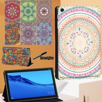 tablet case for huawei mediapad t5 10 10 1 inchm5 10 8 inch mandala pattern leather folio stand cover