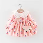 Платье для маленьких девочек, платье принцессы с принтом и мультяшной шапкой, комплект детской одежды, повседневная одежда для девочек, наряды, платье для малышей