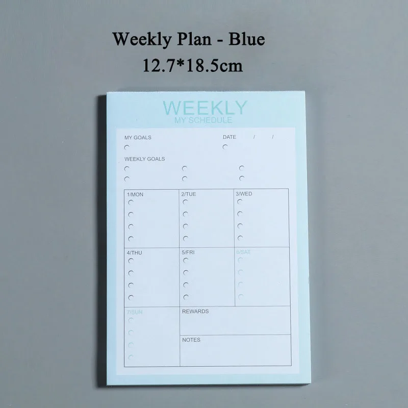 Week Blue EZONE A4 блокнот с ежемесячным планированием, еженедельный блокнот с планировкой, настольный блокнот для планирования расписания, простой стильный клейкий блокнот для заметок, офисные канцелярские принадлежности - Цвет: Week Blue