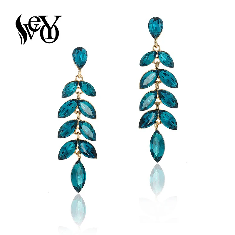 VEYO Ethnic Tassel Crystal Drop Earrings Fashion Willow Branch Shape Luxury Dangle For Women New Jewelry | Украшения и аксессуары