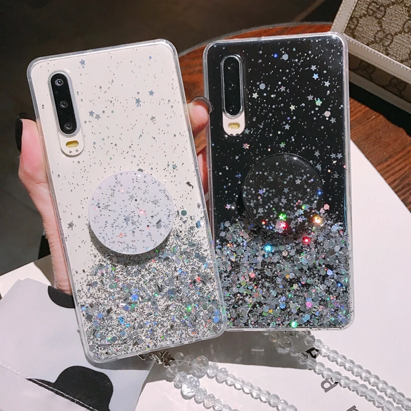 Блестящий чехол для Huawei Y9 Y6 Y7 Y5 2019 2018 вид 30 20 Honor 10 Lite Pro 9X 8X 8A 7C 7A 8S Play 8C чехол|Бамперы|