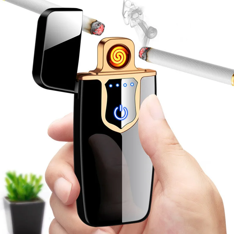 Сенсорная зарядка Двусторонняя Зажигалка для сигарет светодиодный дисплей