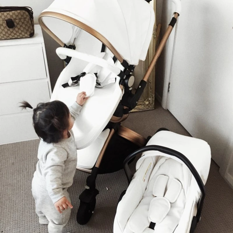 Детская коляска 3 в 1 бесплатная доставка фирменная из экокожи детская