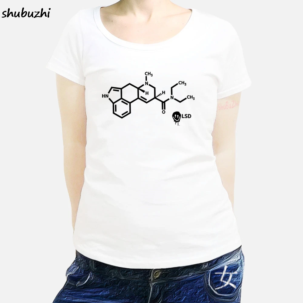 Smiley Acid LSD химическая формула Женская футболка классная повседневная женская с