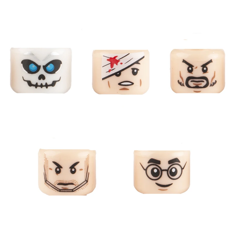 MOC Военные Аксессуары фигурки головы строительные блоки солдат лицо модель