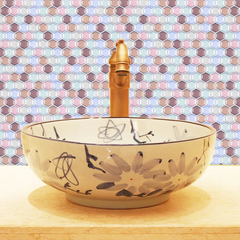 3D шестиугольная плитка наклейки для кухни ванной декоративные DIY настенные