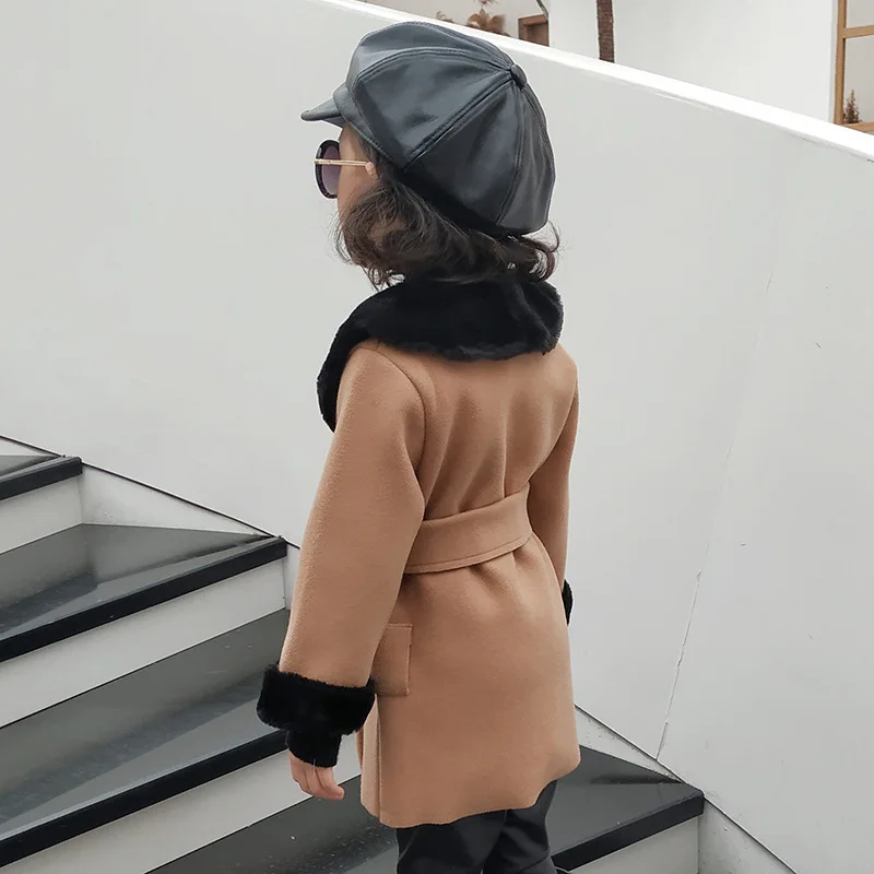 

Autumn Winter girls coat kids jacket toddler baby girl coat fashion Europe and America woolen coat girl winter clothes
