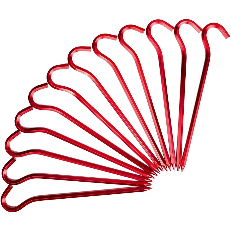 12 шт тент колышки алюминиевые палатки для с крюком шестигранные стержни гвоздей