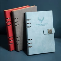 200 pages a5 loose leaf notebook business meeting record office 365 leather loose leaf book detachable notepad sketchbook