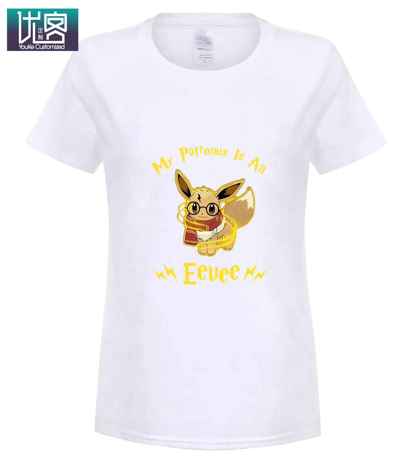 My Patronus Is An Eevee футболка Летняя мужская футболка с коротким рукавом винтажные повседневные футболки с вырезом лодочкой одежда из хлопка футболка - Цвет: women white